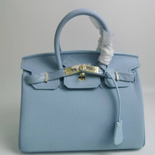 Alternative view of Hermes Birkin 35 Togo Leather Gold-tone Hardware Handbag Blue 35Cm