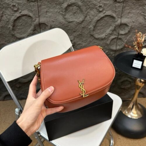 Alternative view of Saint Laurent Voltaire Box Leather Handle Bag Orange 20cm