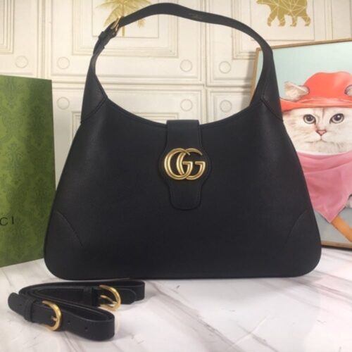 Alternative view of Gucci Aphrodite Medium Leather Shoulder Bag Black 39Cm 726274 AAA9F 1000