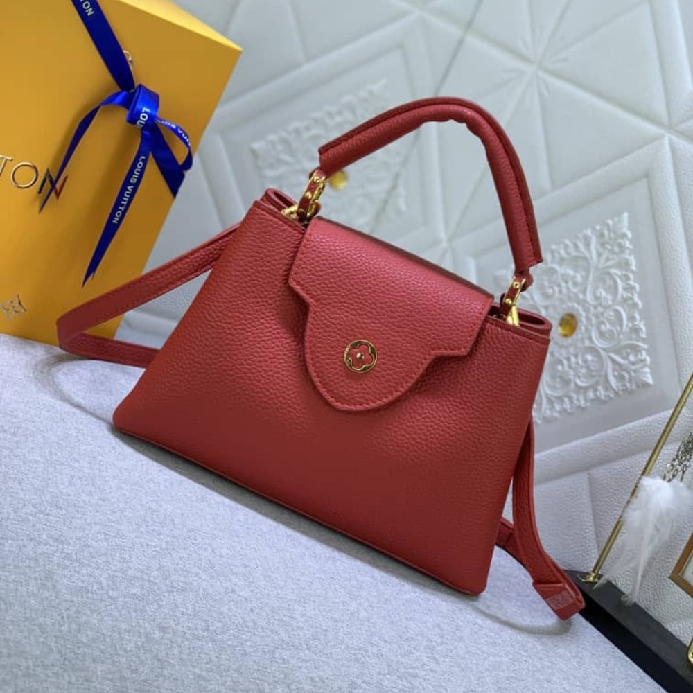 Louis Vuitton Capucines BB Grained Leather Handbag Scarlet Red 27Cm M52689 - Image 6
