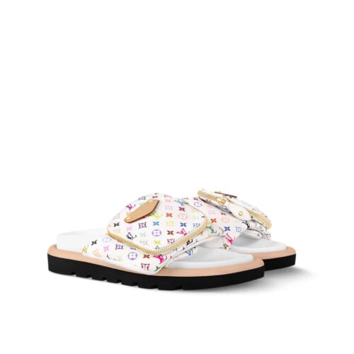 Louis Vuitton X Takashi Murakami Pool Pillow Flat Comfort Nylon Mule Multicolored 1AGVQW