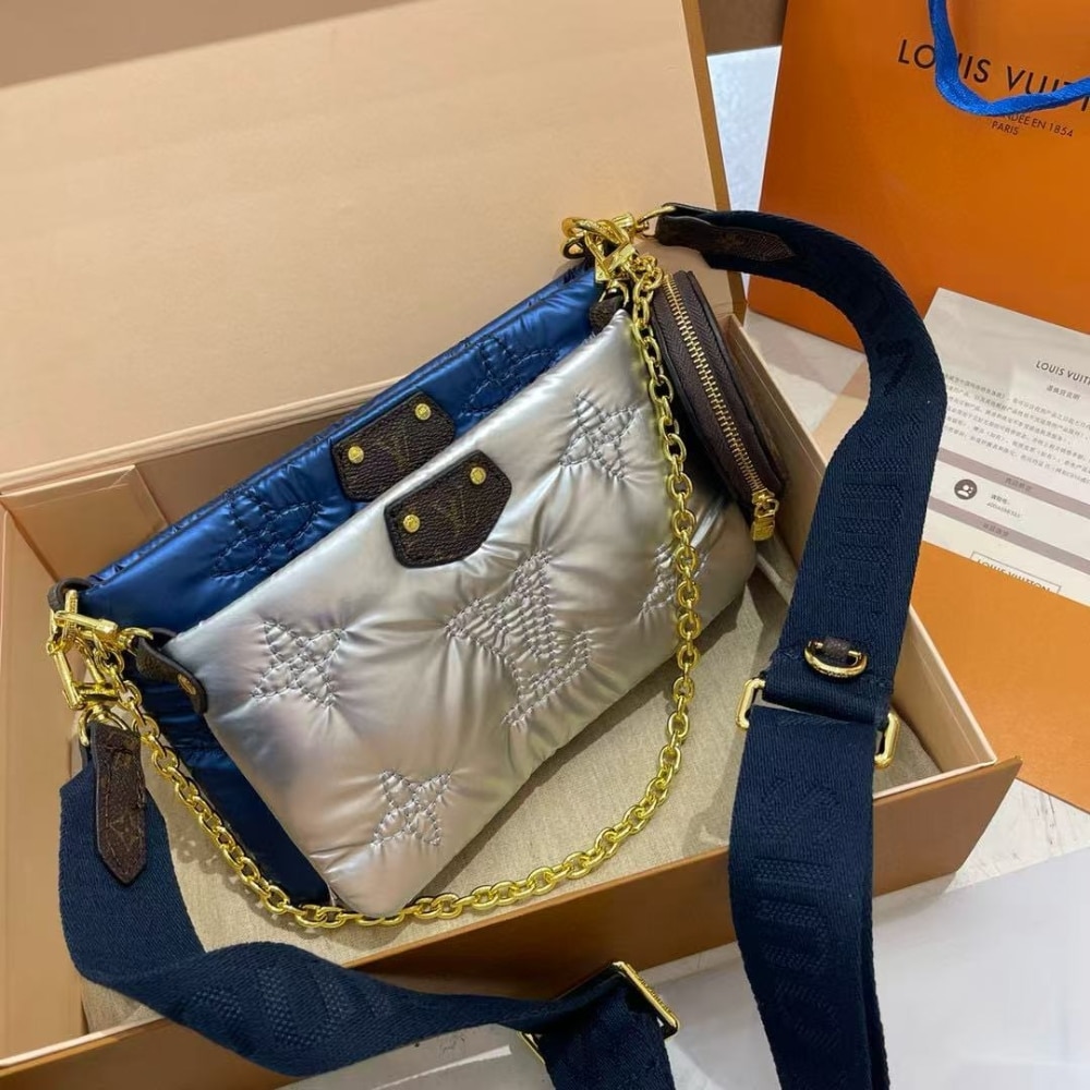 Louis Vuitton Multi Pochette Accessoires Navy And Silver Shoulder Bag 23Cm M21057 - Image 2