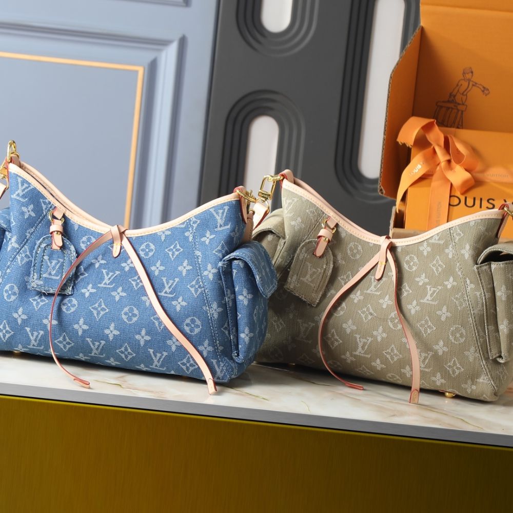 Louis Vuitton Carryall Cargo PM Blue Denim 33Cm - Image 11