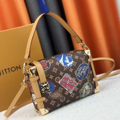 Alternative view of Louis Vuitton Side Trunk MM Flight Mode Gaston Monogram Canvas Shoulder Bag Brown 23Cm M47085