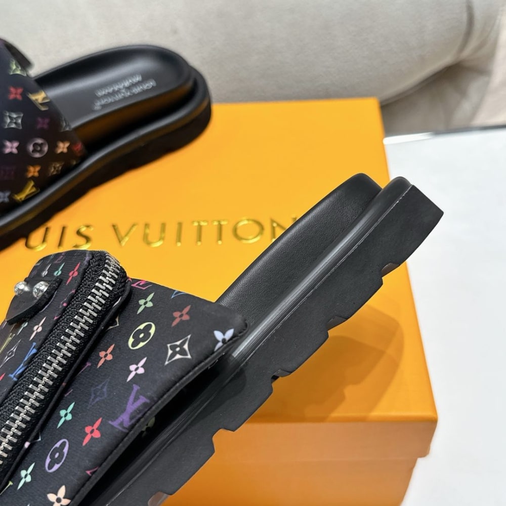 Louis Vuitton X Takashi Murakami Pool Pillow Flat Comfort Nylon Mule Black 1agvrf - Image 4