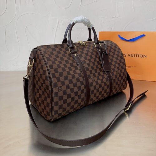 Alternative view of Louis Vuitton Keepall Bandoulière Damier Ebene Travel Bag Brown 45Cm