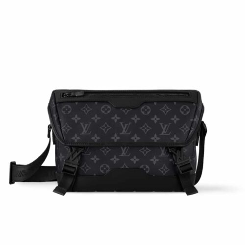 Louis Vuitton Voyager Monogram Eclipse Messenger Bag Black 28Cm