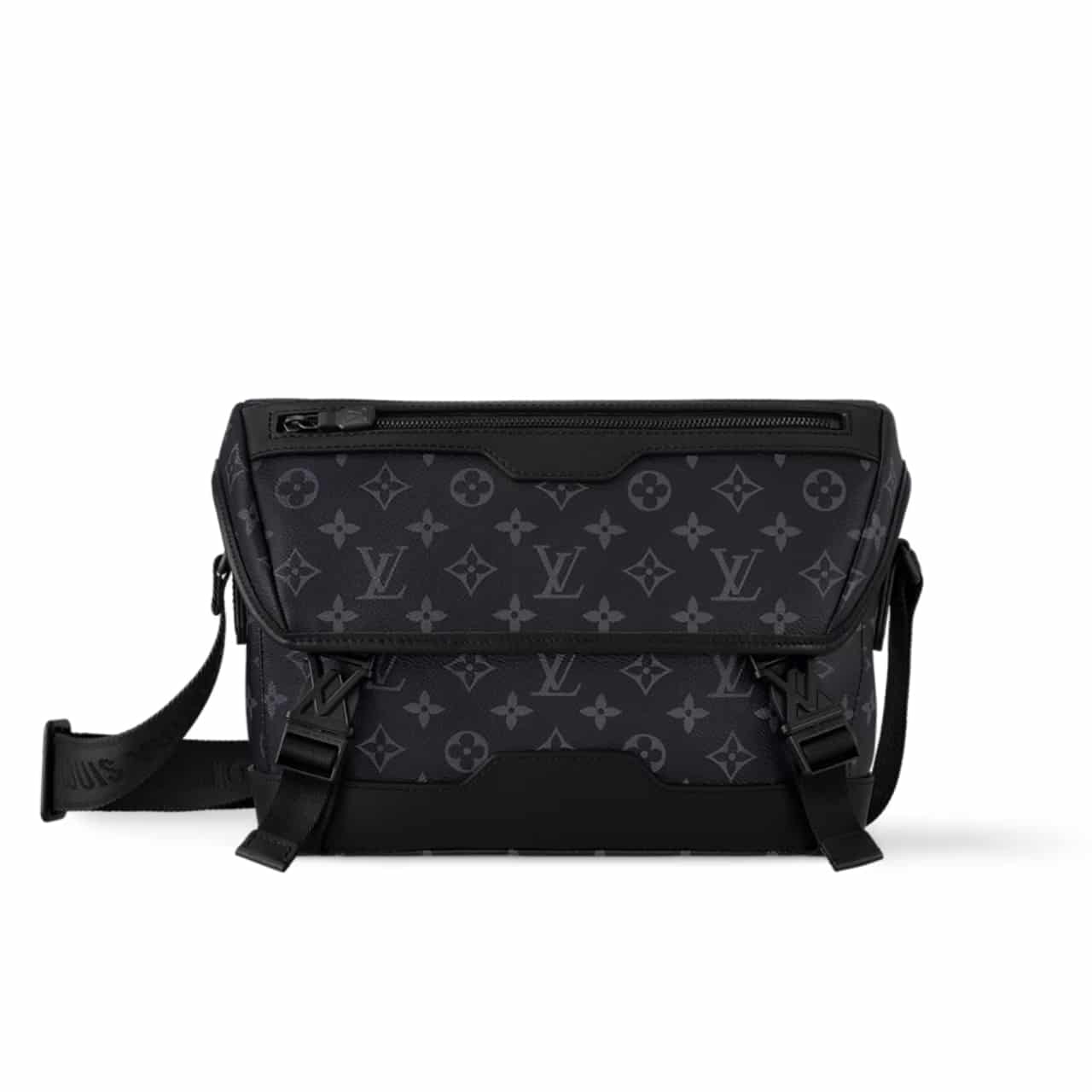 Louis Vuitton Voyager Monogram Eclipse Messenger Bag Black 28Cm