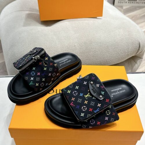 Alternative view of Louis Vuitton X Takashi Murakami Pool Pillow Flat Comfort Nylon Mule Black 1agvrf