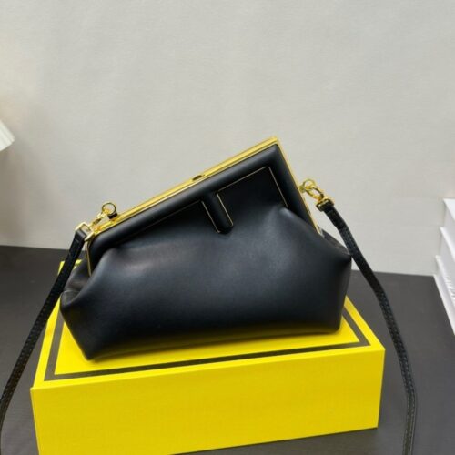 Alternative view of Fendi First Small Leather Clutch Black 23Cm 8Bp129Abvef0Kur