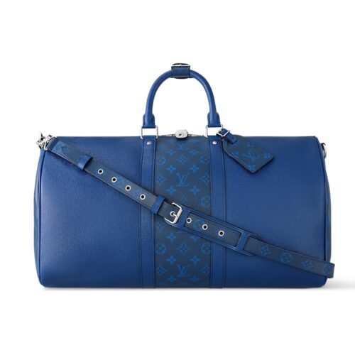 Louis Vuitton Keepall Bandoulière 45 Taigarama Cobalt Shoulder Bag Dark Blue 45cm M53766