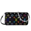 Louis Vuitton X Murakami Pochette Accessoires Monogram Canvas Shoulder Bag Multicolore Noir 22cm M13663
