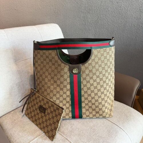 Alternative view of Gucci Giglio Large GG Monogram Canvas Tote Bag Beige And Brown 39Cm 865452 FAFZE 9871