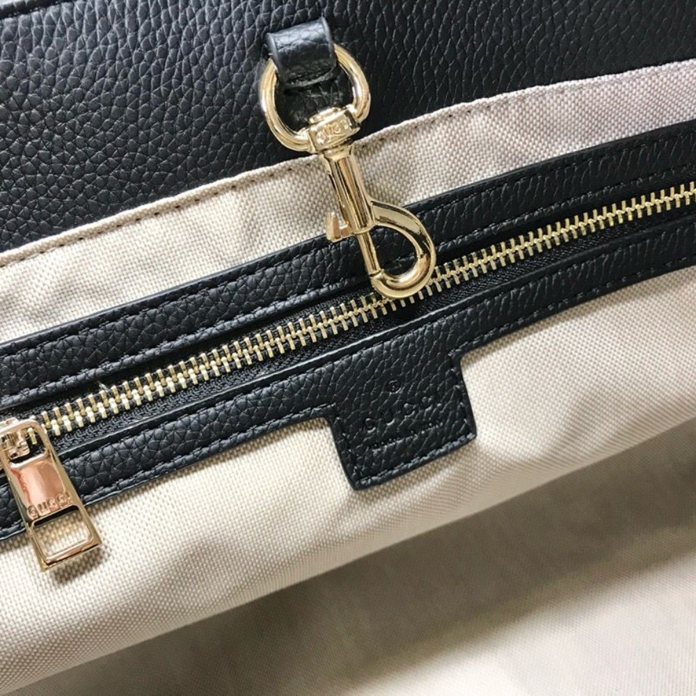 Gucci Soho Leather Shoulder Bag Black 38Cm - Image 7