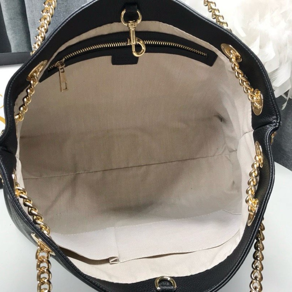 Gucci Soho Leather Shoulder Bag Black 38Cm - Image 8