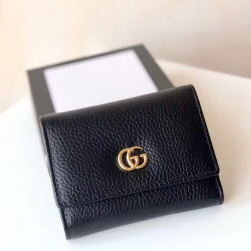 Alternative view of Gucci GG Marmont Leather Wallet Black 10cm 456118 Cao0g 1000