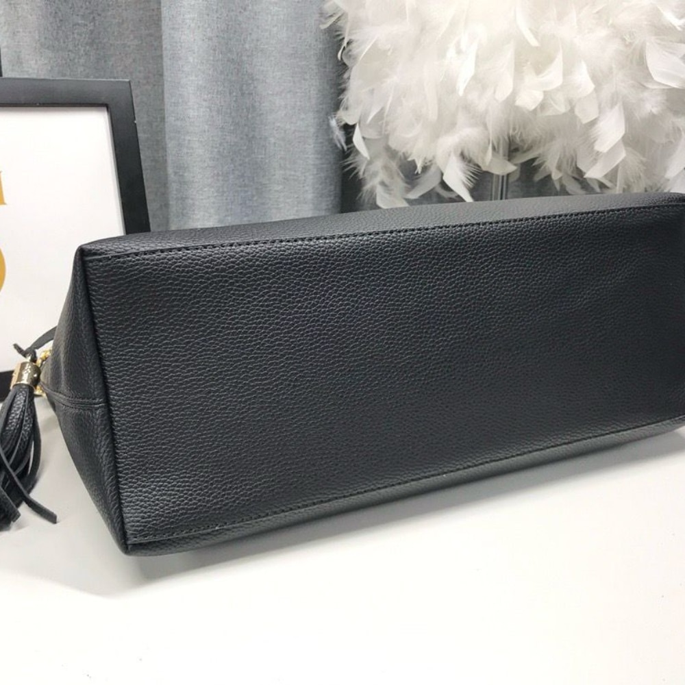Gucci Soho Leather Shoulder Bag Black 38Cm - Image 6