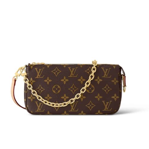 Louis Vuitton Pochette Accessoires Monogram Canvas Shoulder Bag Brown 23Cm M82766