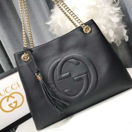 Alternative view of Gucci Soho Leather Shoulder Bag Black 38Cm