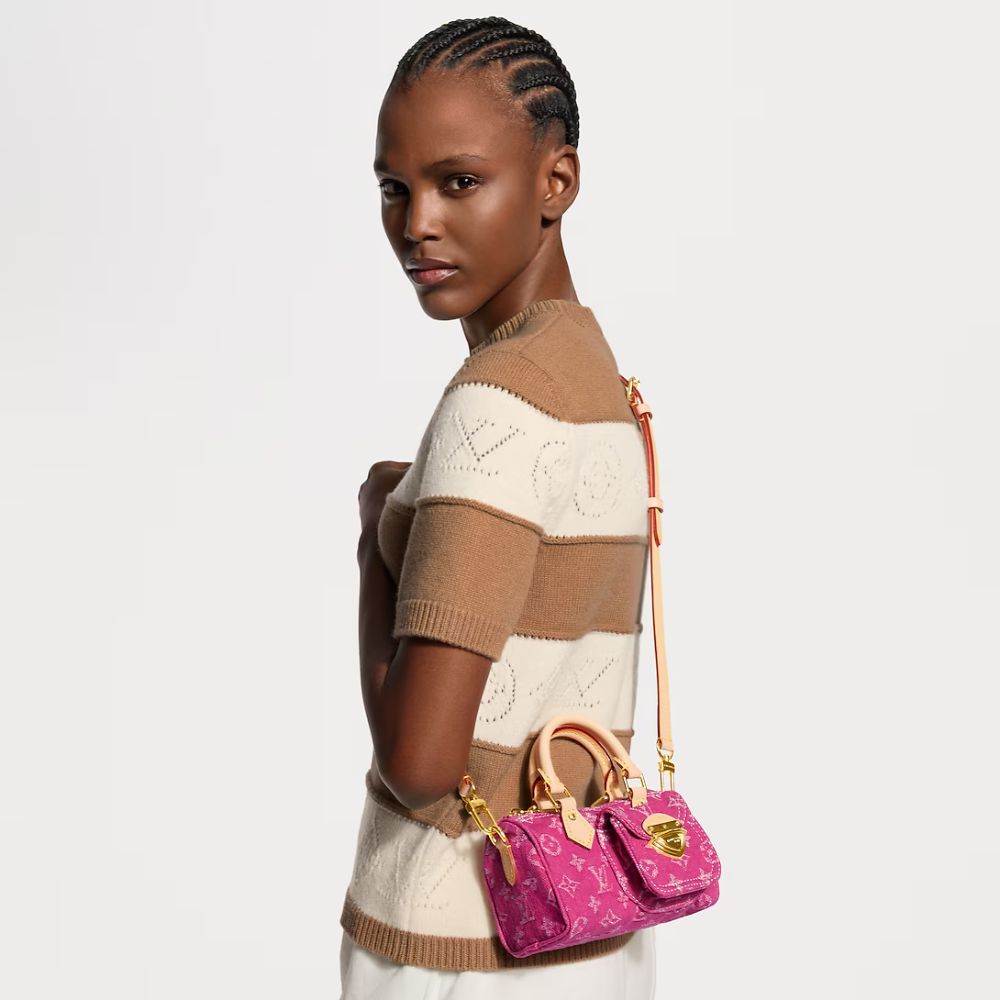 Louis Vuitton Nano Speedy Pink Denim 16cm M27603 - Image 12