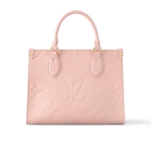 Louis Vuitton Onthego PM Monogram Empreinte Tote Bag Pink Opale 25Cm M47135