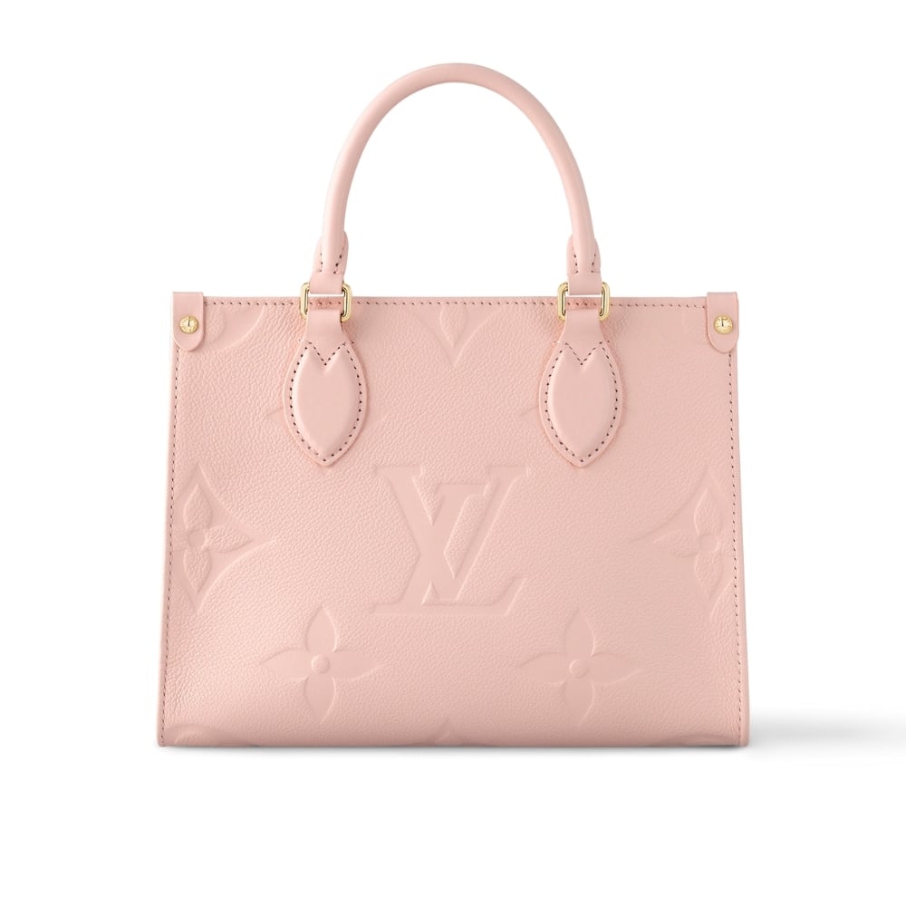 Louis Vuitton Onthego PM Monogram Empreinte Tote Bag Pink Opale 25Cm M47135
