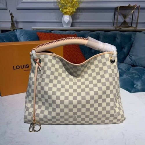 Alternative view of Louis Vuitton Artsy MM Damier Azur Hobo Bag Cream 41Cm N40253