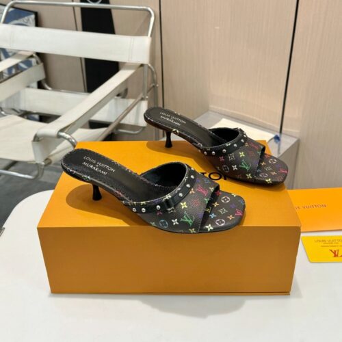 Alternative view of Louis Vuitton X Takashi Murakami 6AM Monogram Canvas Mule Black 1agwqq