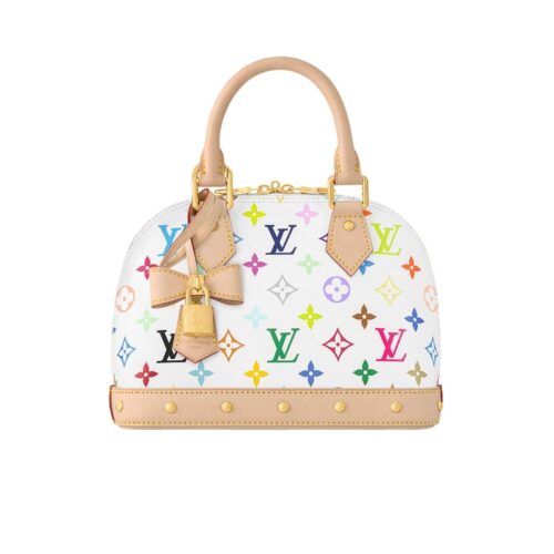 Louis Vuitton X Takashi Murakami Alma BB Monogram Canvas Top Handle Bag White Multicolor 24Cm M13078