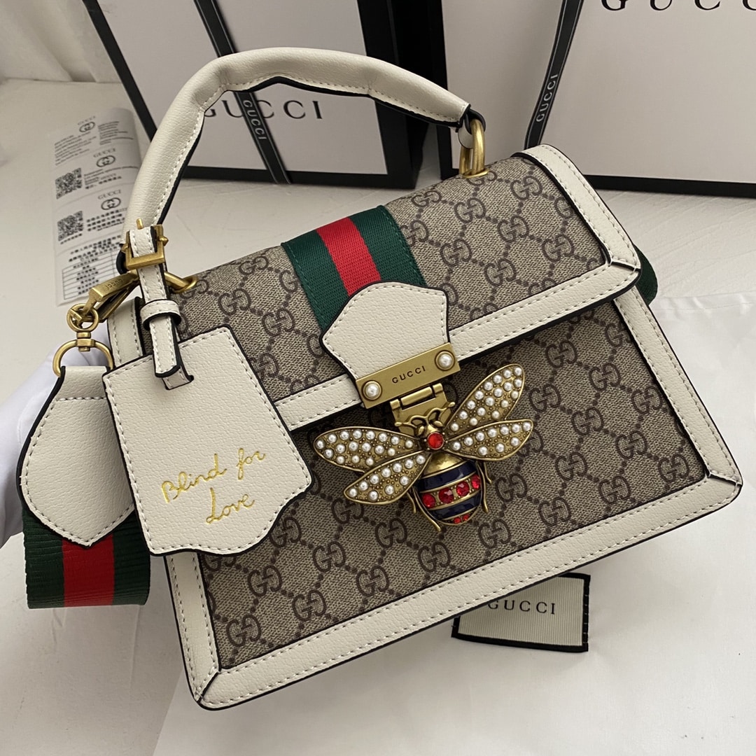 Gucci Queen Margaret Small GG Supreme Canvas Top Handle Bag White 25Cm 476541 9I6St 9753 - Image 2
