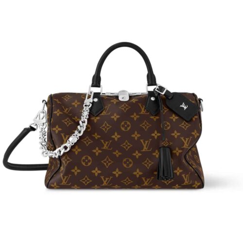 Louis Vuitton Speedy Soft 30 Monogram Canvas Handle Bag Brown and Black 30Cm M12243