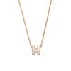 Hermes Mini Pop H Pendant Necklace White And Gold