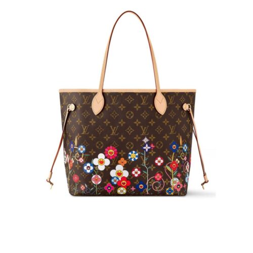 Louis Vuitton X Takashi Murakami Neverfull MM Superflat Tote Bag Brown 31cm M13271