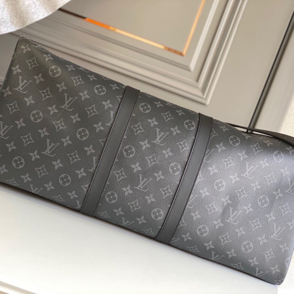 Louis Vuitton Keepall Bandoulière 50 Monogram Eclipse Duffle Bag Black 50cm M14202 - Image 4