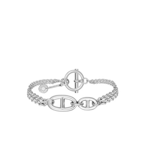 Hermes Chaine D Ancre Double Tour Bracelet Silver