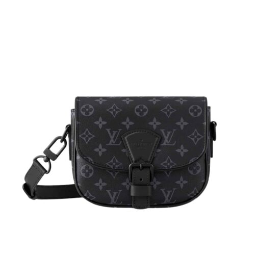 Louis Vuitton Montsouris Messenger PM Monogram Eclipse Canvas Shoulder Bags Black 19cm M12519