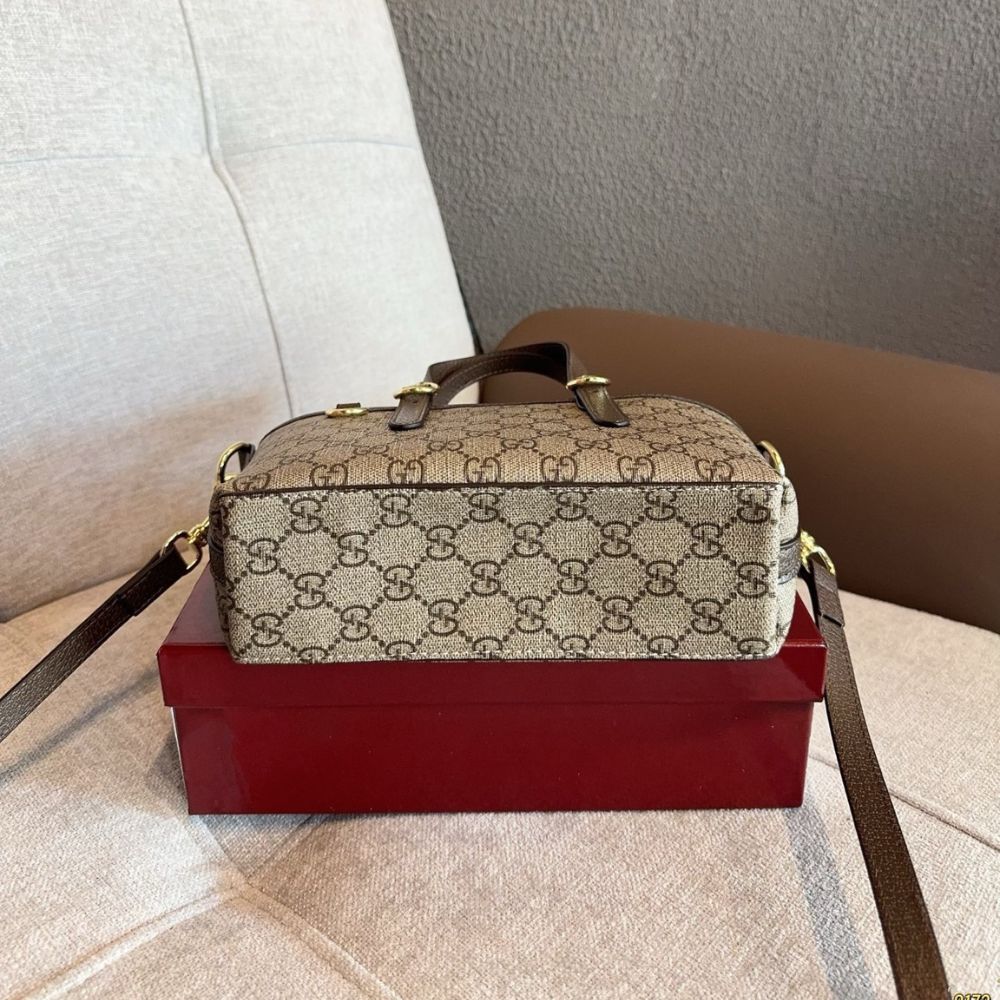 Gucci GG Emblem Mini Bag Beige and Dark Brown GG Fabric 17Cm 855491 FAEUC 9758 - Image 6