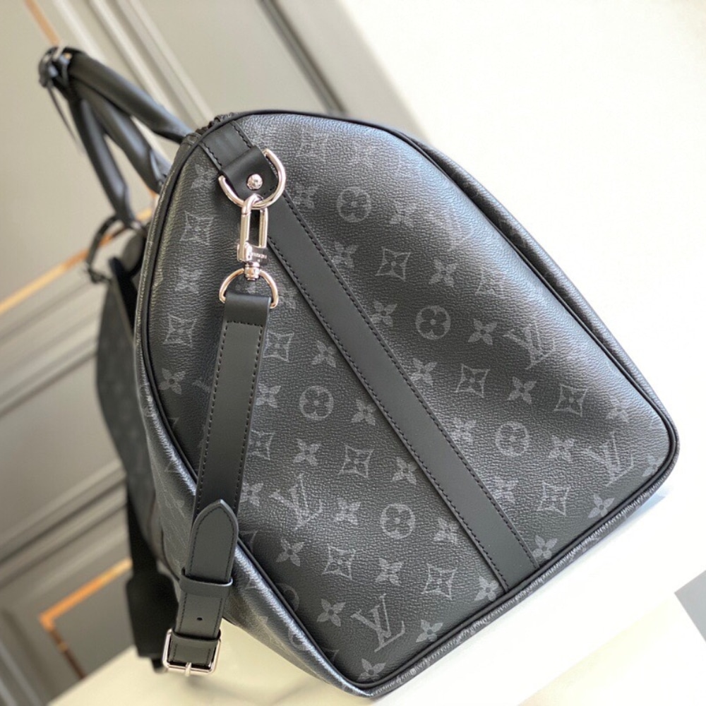 Louis Vuitton Keepall Bandoulière 50 Monogram Eclipse Duffle Bag Black 50cm M14202 - Image 3