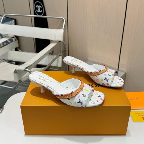 Alternative view of Louis Vuitton X Takashi Murakami 6AM Monogram Canvas Mule White Multicolored 1agwua