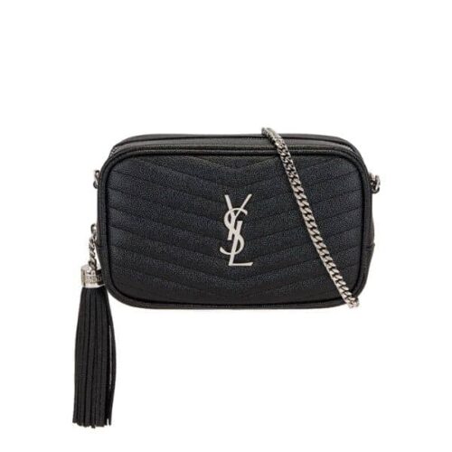 Saint Laurent Lou Camera Bag In Quilted Noir Leather Black 18Cm