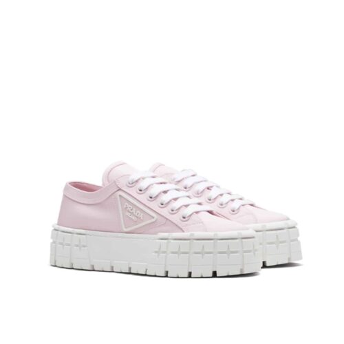 Prada Double Wheel Nylon Gabardine Sneaker Light Pink 1E260M3Lfxf0E18F050