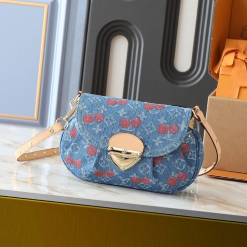 Alternative view of Louis Vuitton X TM Sunset Monogram Cherry Denim Shoulder Bag 27cm M13680