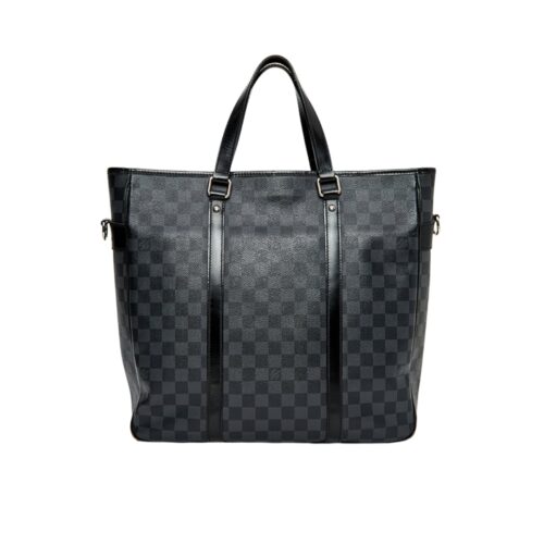 Louis Vuitton Tadao PM Damier Canvas Tote Bags Black 34cm