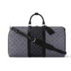 Louis Vuitton Keepall Bandoulière 45 Monogram Eclipse Shoulder Bag Black And Grey 45cm M45392