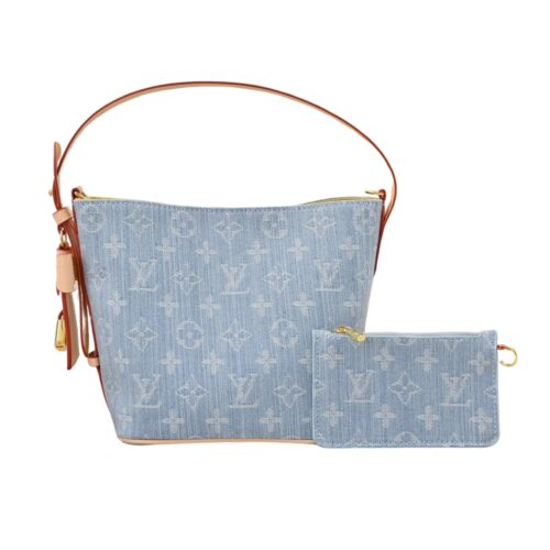 Louis Vuitton All In BB Monogram Denim Shoulder Bag Light Blue 18cm