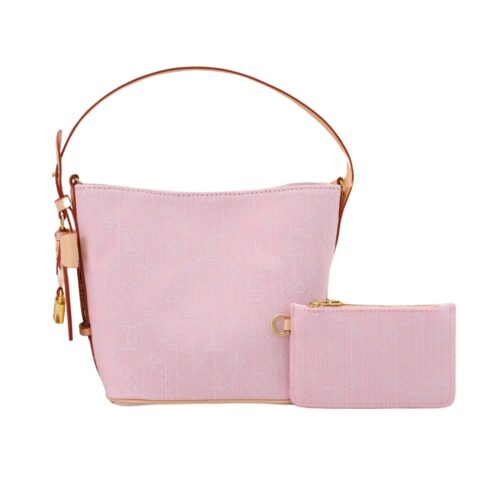 Louis Vuitton All In BB Monogram Denim Shoulder Bag Light Pink 18cm