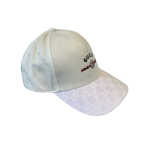 Gucci GG Supreme Canvas Baseball Cap White