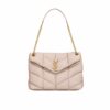 Saint Laurent Puffer Medium In Leather Gold Hardware Shoulder Bag Beige 35cm 5774751EL072721