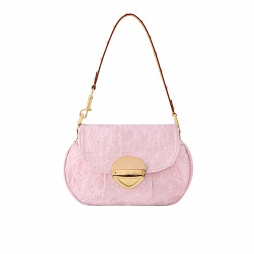 Louis Vuitton Sunset Monogram Denim Shoulder Bag Washed Pink 27cm M13347