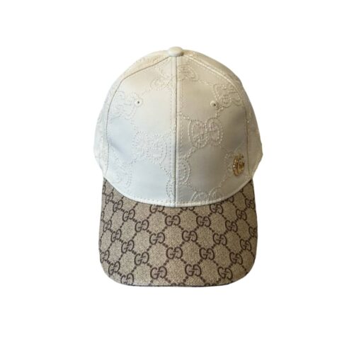 Gucci GG Canvas Baseball Hat Beige And White